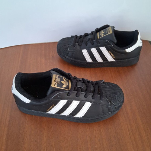 Adidas Superstar sneakers size 33.5 used, black and white