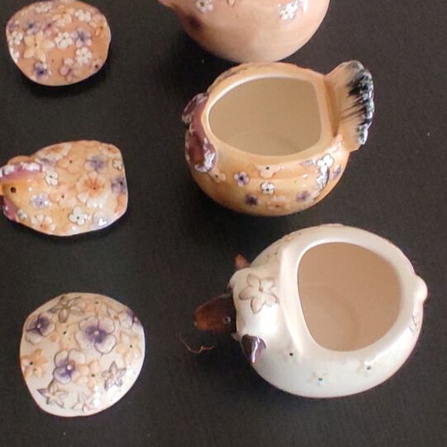 Porcelain animals like new with lid for salads