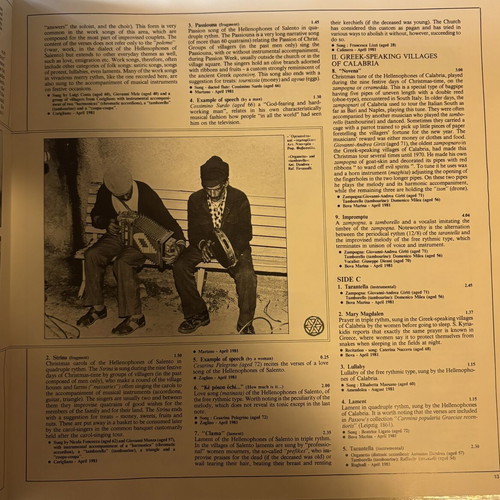 The Hellenic Musical Tradition In South Italy vinyl record set like new