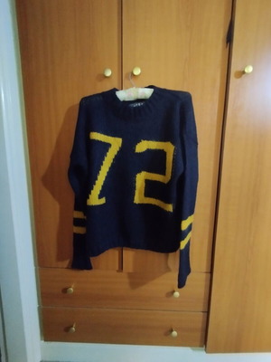 Superdry women's sweater size M like new, navy blue with yellow