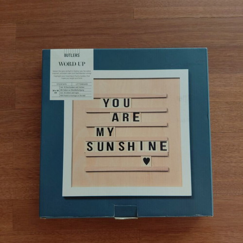 Decorative Letter Board like new, 30x30 cm, 85 letters and symbols
