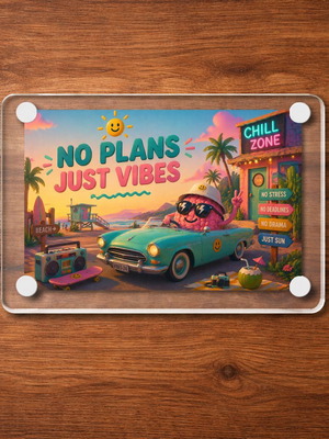 Ακρυλικό Μαγνητάκι ψυγείου No Plans καινούργιο, summer brainrot meme