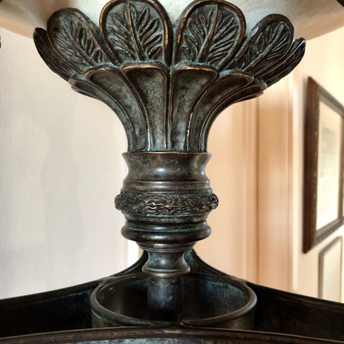 Floor lamp like new made of cast iron, marble and leather