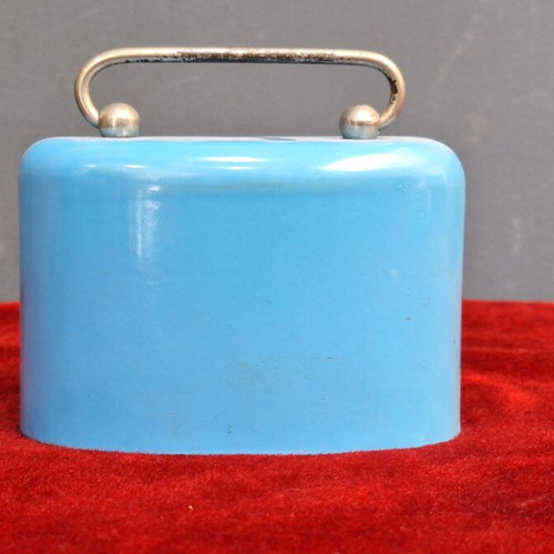 Postbank Piggy Money Box used, vintage 1960s Greek metal