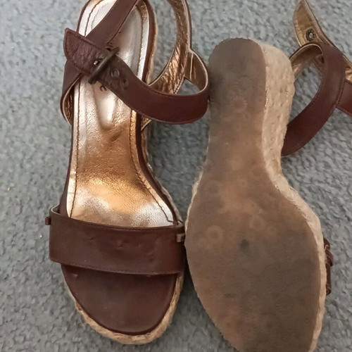 New Matic leather sandals used, platform size 38 brown