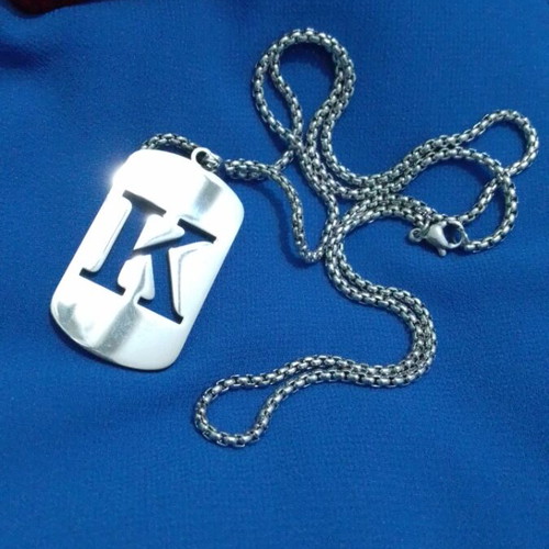 Chain with titanium pendant steel new in gift box