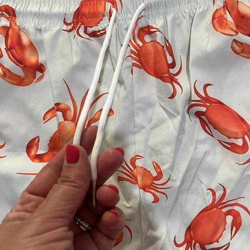 Swim shorts with crabs size XL new, orange and turquoise