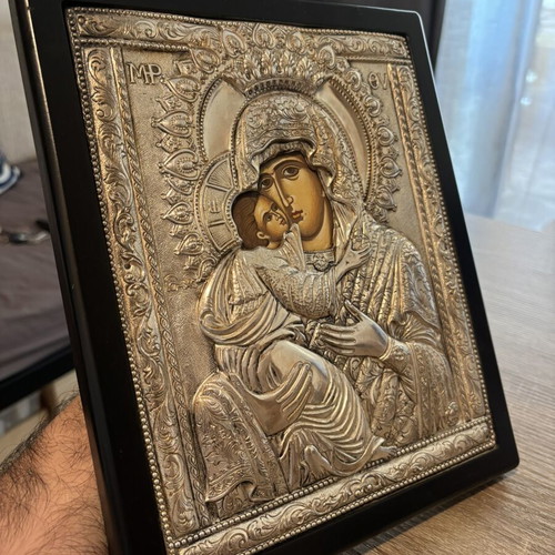 Silver icon of Panagia used, 950 silver