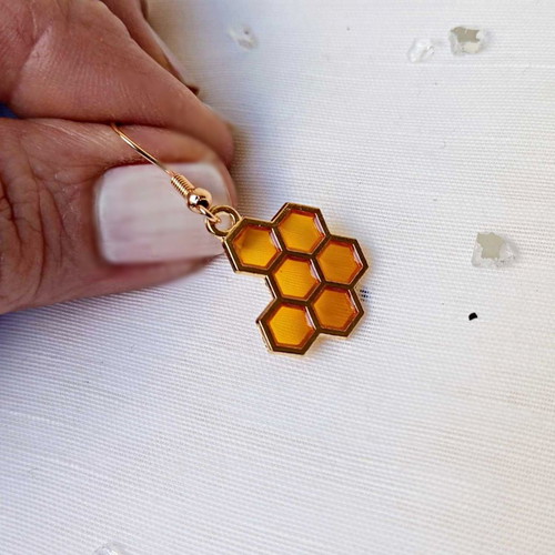 Melissoula earrings new, gold-plated stainless steel with enamel
