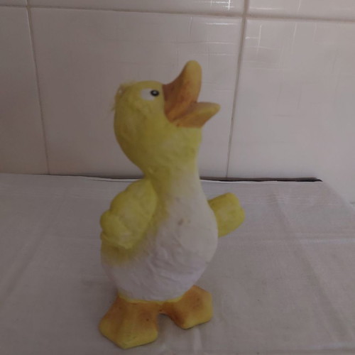 Plaster decorative duck used