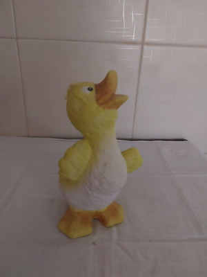 Plaster decorative duck used