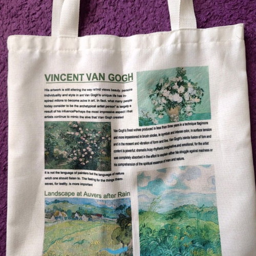 Van Gogh Tote Bag like new, white