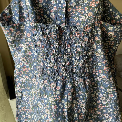 Floral dress Paranoia size L used, blue with back elastic