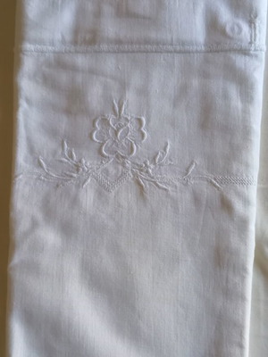 Vintage white pillowcase