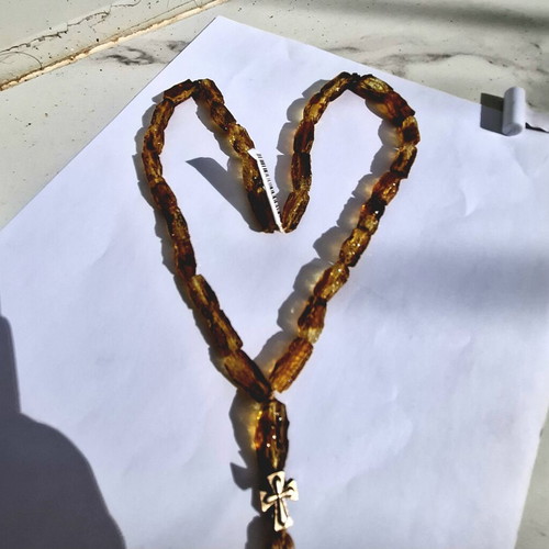 Handmade Baltic amber komboloi, new