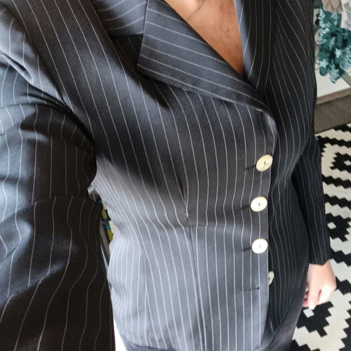 Pinstripe jacket medium size like new, black