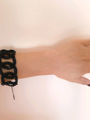 Black evening bracelet like new, large