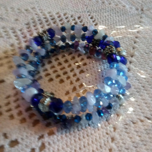 Boho handmade purple blue bracelet new