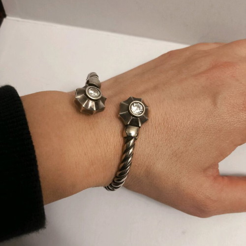 Silver 925 vintage handmade bracelet with zircon like new