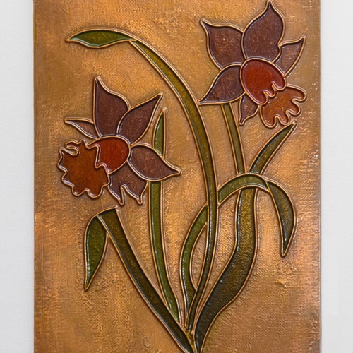Vintage 3D embossed metal decorative frame like new 1970s