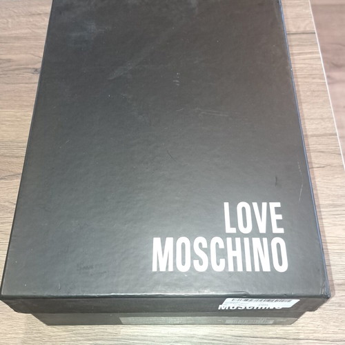 Love Moschino men's black leather sneakers new