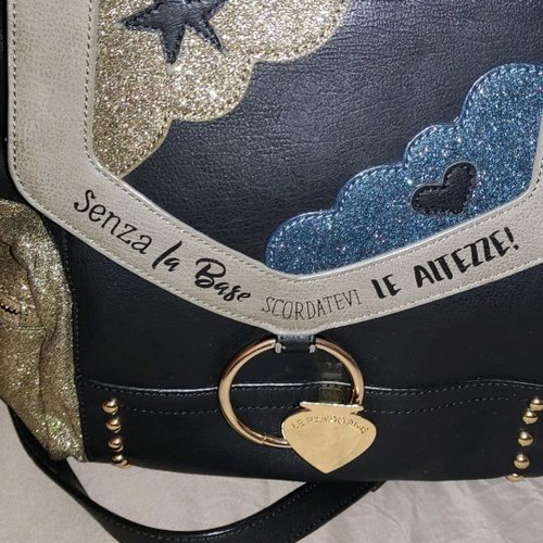 Le Pandorine women's bag used, black with gold details
