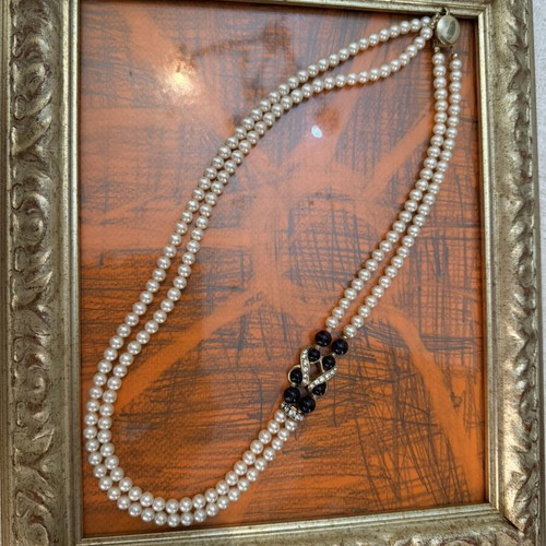 Vintage large necklace with amethyst custom jewellery like new