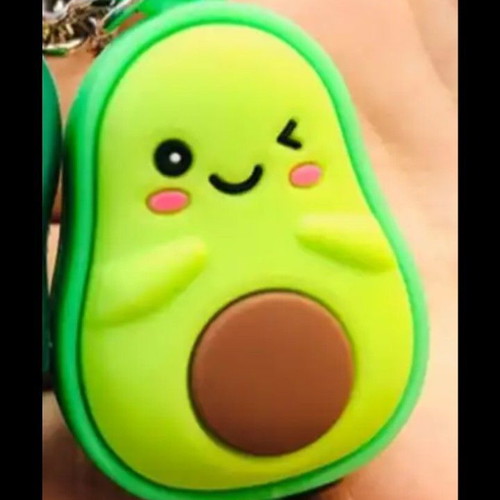 Rubber Avocado Keychain Decoration new, green and yellow