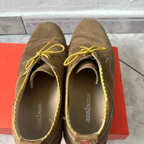 Robinson men's shoes used, casual, brown and gold, size 43