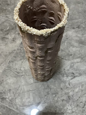 Large handmade glass floor vase