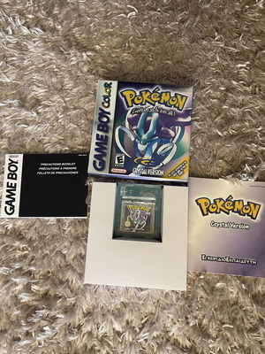 Gameboy Color Pokemon Crystal κασέτα μεταχειρισμένη με αυθεντικό ελληνικό εγχειρίδιο