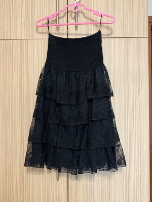 Zara black strapless dress used, size S, lace detail