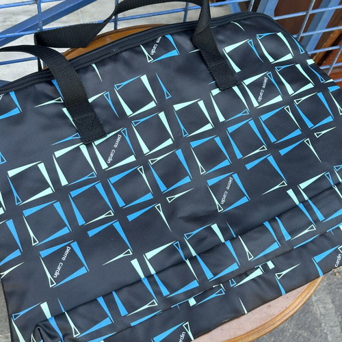 Vintage Pierre Cardin large travel bag, blue and black
