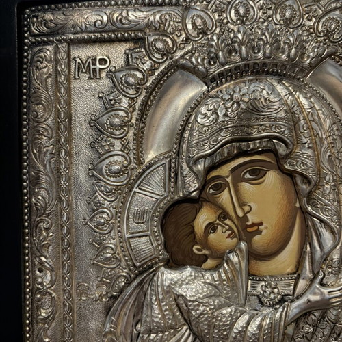 Silver icon of Panagia used, 950 silver
