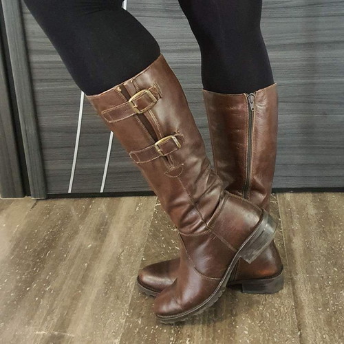 Leather boots brown used, size 39, made in Germany