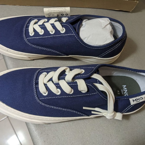 Mango men's canvas sneakers size 42, blue