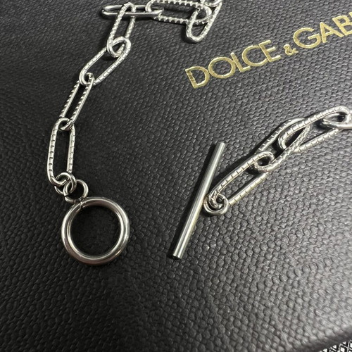 Steel double bracelet new, silver color, 33.5 cm