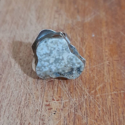 Handmade silver ring 925 with semi-precious stone and copper new