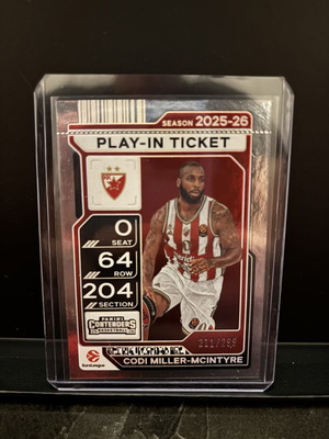 Eurolague Card Codi Miller-Mcintyre Play-In Ticket new