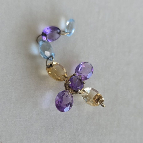 9K gold and 925 silver cross pendant