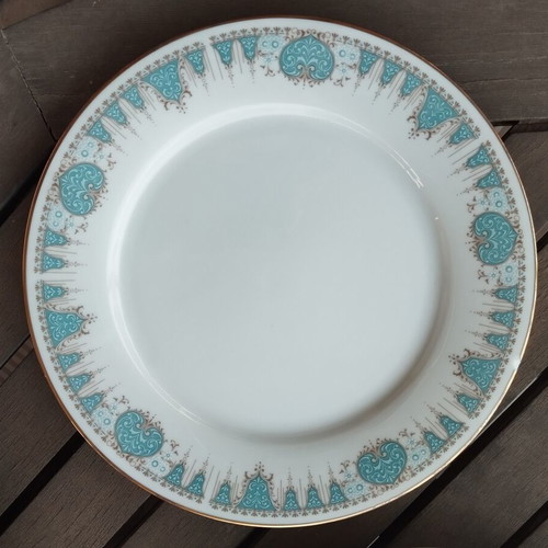 Noritake Bluetide 2256 dinner plates set of 4 used, Japan