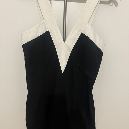 Nadia Rapti midi dress black with white details like new