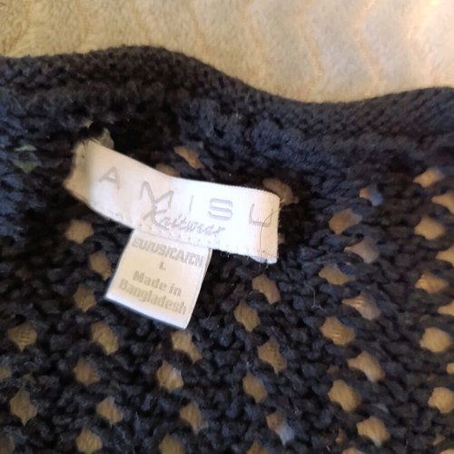 Amisu knitted mesh sweater like new, size Large-XLarge, black