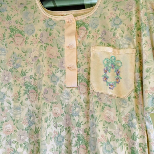 Nightgown and robe set No52, new, satin floral design