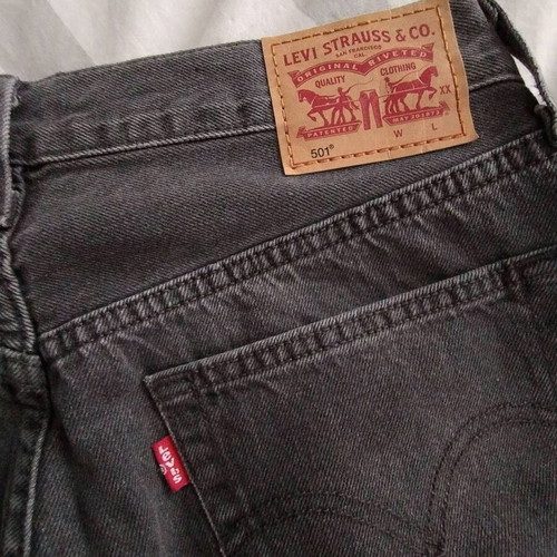 Levi's 501 jeans used, size L 40, black and grey