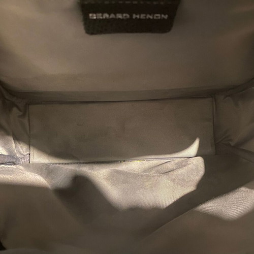 Gérard Hénon μαύρο δερμάτινο σακίδιο, επαγγελματικό ανδρικό