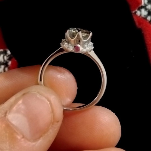 Moissanite ring 1ct with zirconia stones, size 5, new silver