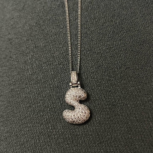 Necklace with stainless steel chain, letter S new