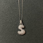 Necklace with stainless steel chain, letter S new