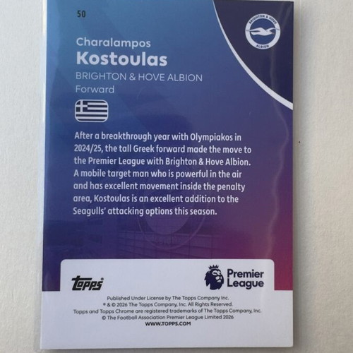Kostoulas Future Stars Topps Chrome UCC 2025/26 like new